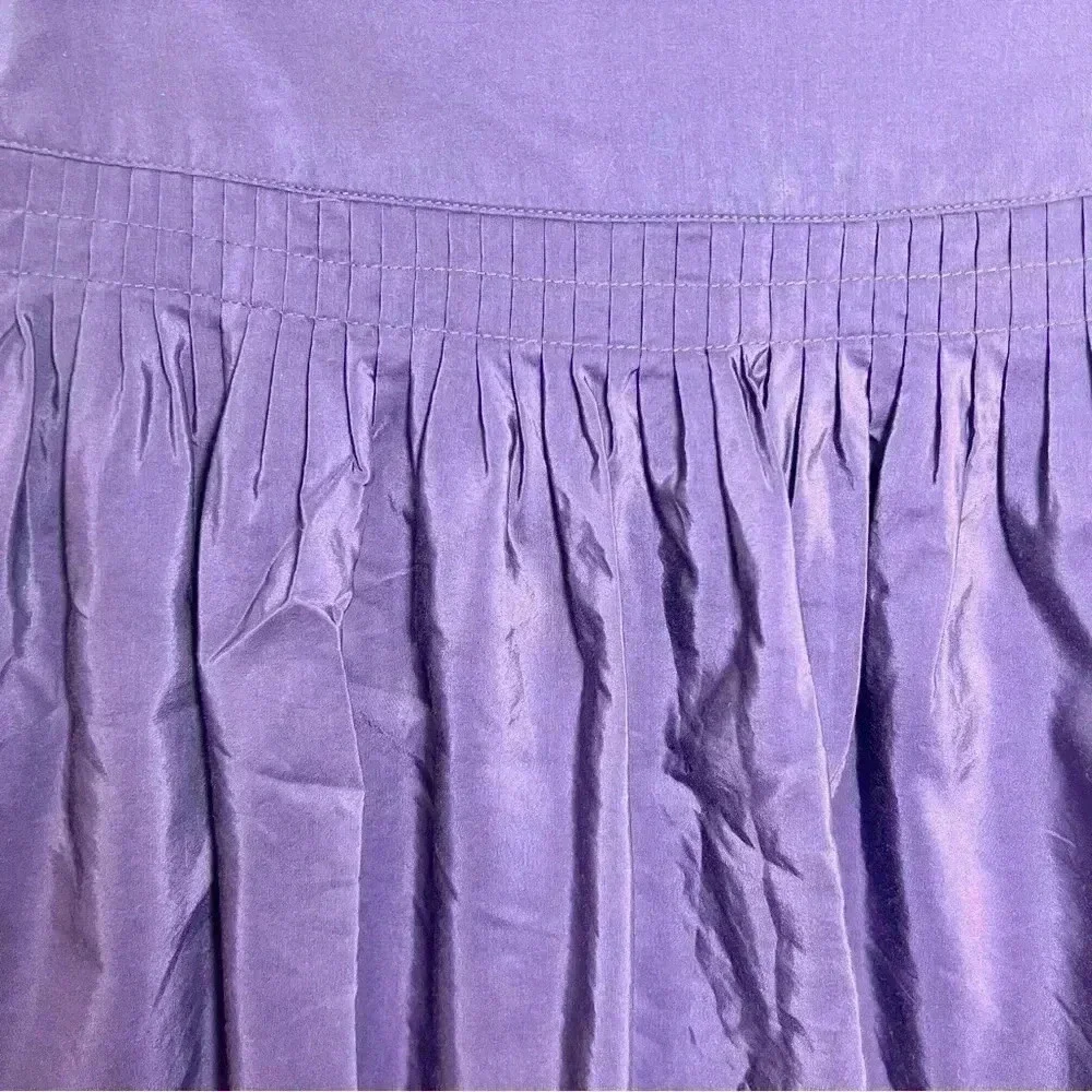 GAP Petite Women’s Satin Gathered Purple A-Line Skirt Size 0 Petite - Picture 5 of 12